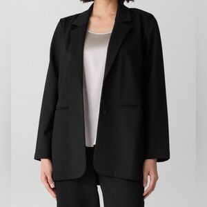 NWT Eileen Fisher Flex Tencel Ponte Black Blazer XS